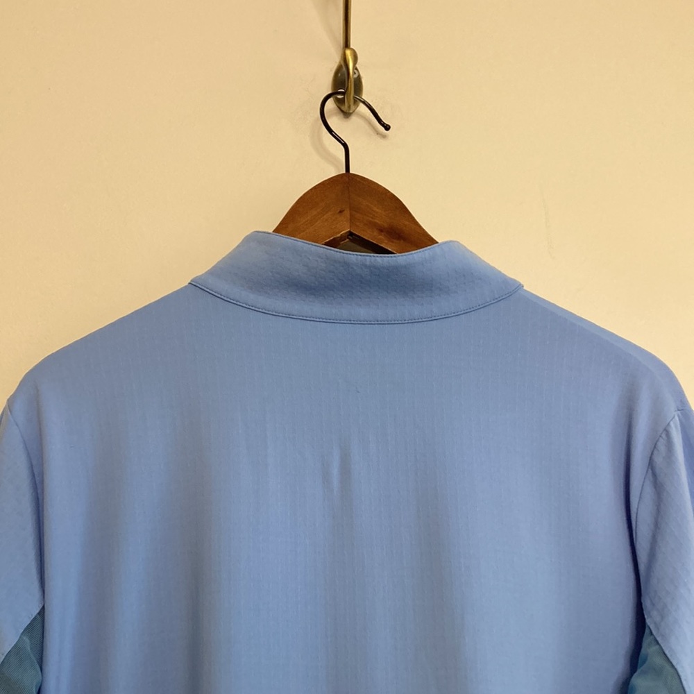 IBKUL Shirt Women XXL Blue Mock Neck Half Zip Long Sleeve Mesh Golf Tennis - Picture 4 of 12